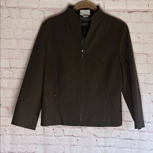LOFT Ann Taylor Women's Dark Chocolate Brown Zip Up Jacket Size 2